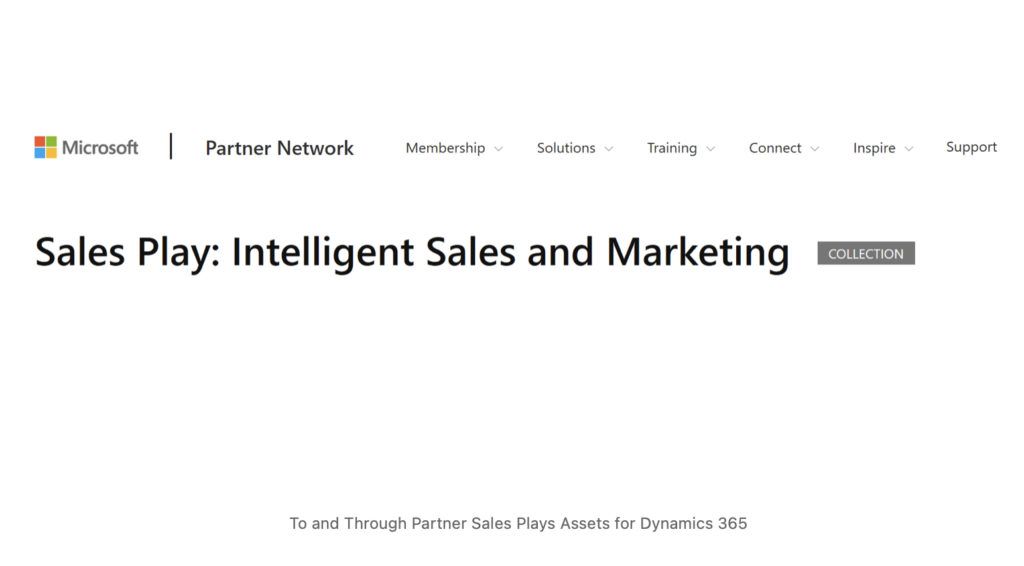 To and Through Partner Sales Plays Assets for Microsoft Dynamics 365