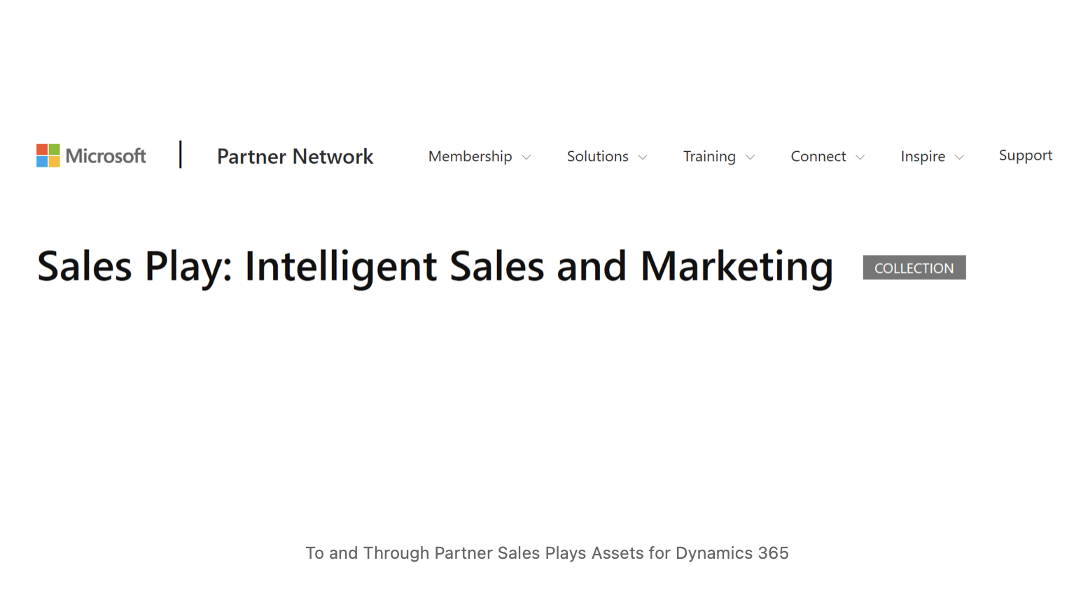 Read more about the article To and Through Partner Sales Plays Assets for Microsoft Dynamics 365